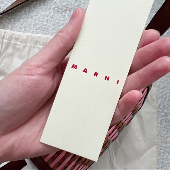 NWT Marni Trunk Mini Calfskin Woven Shoulder Bag - Picture 15 of 15
